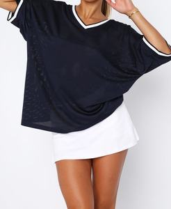 Camiseta Corta Oversize de Moda OEM, Ropa Deportiva, Estilo Urbano, Jersey de Rugby de Verano, Camiseta de Malla para Mujer - Product Image 1