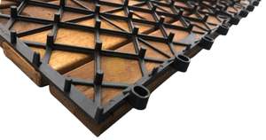 Carrelage de terrasse à emboîtement en bois d'acacia de qualité supérieure, 10 pièces, revêtement de sol carré moderne pour patio, imperméable pour intérieur et extérieur, antidérapant 4 - Product Image 4
