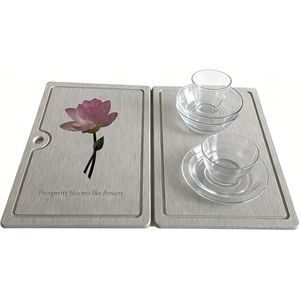 Tappetino Pieghevole in Pietra per Asciugatura Piatti, Riutilizzabile per Piano Cucina, per Piatti e Utensili, in Terra Diatomacea - Product Image 1