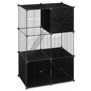 Albero per Gatti da Interno a Più Livelli da 44 Pollici con Tiragraffi in Sisal, Cuccia, Amaca e Palline Appese, Nero - Product Image 5