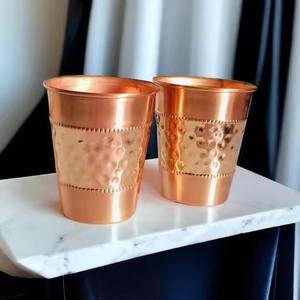 Vaso de Cobre Puro Hecho a Mano Bold Blossom, Fácil de Limpiar, Acabado Liso, Ecológico, Gran Capacidad para Uso Diario, Ayurvédico - Product Image 4