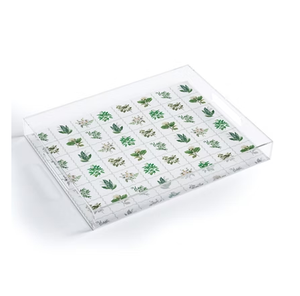 Leaf Pattern Printed Acrylic Serving Storage Tray For Serving Beverages Snacks Breakfast Chic Organizer Platter For <b>Coffee</b> <b>Table</b> - Product Image 3