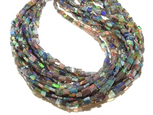 Cuentas de Ópalo Etíope Negro - Multicolor - Forma Cuadrada Acolchada - Para la Fabricación de Joyas - Hilo de 16 Pulgadas - 2-3MM Aprox. - Piedra Natural - Product Image 3