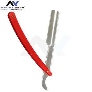 Plastic Handle Turkish Straight Razor Red Straight Edge Stainless Steel Sharp Barber Razor Folding Shaving Beard Cutter - Product Image 1