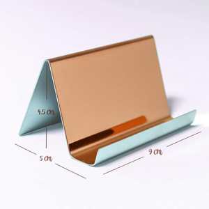 Porta Tarjetas de Visita de Acero Inoxidable Color Oro Rosa, Soporte de Exhibición de Tarjetas de Presentación de Escritorio, Elegante Organizador de Escritorio para Oficina - Product Image 5