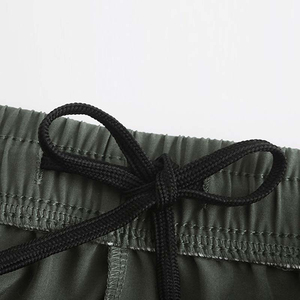 Men's Solid Black Quick Dry <b>Elastic</b> Waist Shorts Casual Knitted Sport Short Pants - Product Image 2
