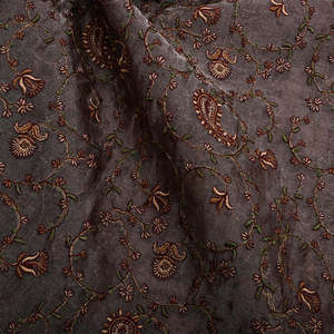 Tela de Bordado Premium con Textura de Malta, Tela de Poliéster Suave con Malla de Georgette y Encaje, Estampado Floral, Tela de Diseño para Vestidos de Novia - Product Image 1