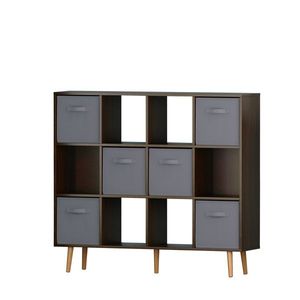 Libreria in Legno di Quercia Antico Moderno, Scaffale Marrone per Soggiorno o Hotel, Arredamento per la Casa - Product Image 6