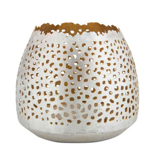 Bougeoir votif de forme ronde en métal décoratif unique de fer de vente chaude pour la finition enduite de poudre de décor à la maison - Product Image 4