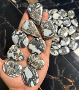 Hermosas Gemas Sueltas de Jaspe Maligano Gris en Forma de Cabujón, Lote a Precio de Mayoreo, Joyería de Diferentes Tamaños, Piedra de Jaspe Maligano - Product Image 5