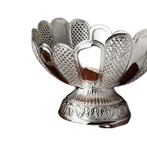 Cuenco de servicio de latón de Color plateado clásico para el hogar, hotel o restaurante para servir frutas secas o sopa, Comprador comercial - Product Image 1