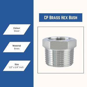 Adaptador reductor de tubo hexagonal de latón – Rosca hembra de 1/4” x rosca macho de 1/2” – Conexión de latón de alta resistencia para líneas de agua, compresores de aire - Product Image 5