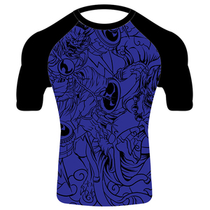 Wholesale Sublimation <b>Printed</b> Mma Rash Guard for Men Men's Short Sleeve Compression <b>Surfing</b> t Shirt Rashguard Bjj - Product Image 3