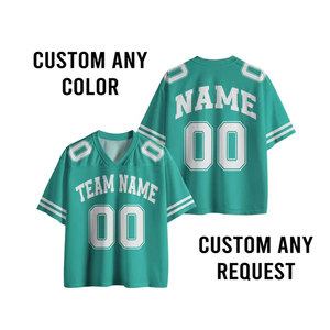 Custom Sublimated American Football Jersey V Neck <b>Short</b> Sleeve Unisex Breathable <b>Mesh</b> Teamwear for Adults All Seasons - Product Image 4
