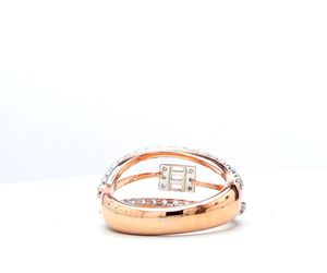 Rose Gold Plated 925 Sterling <b>Silver</b> Round Brilliant Cut Moissanite <b>Eternity</b> Band Unisex Engagement <b>Ring</b> with Prong Setting - Product Image 2