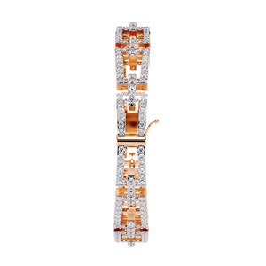 Bracelet jonc en or blanc avec diamants de laboratoire, taille brillant rond, ajouré, pour mariage, fiançailles, cadeau - Product Image 2