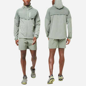 Conjunto corto de chaqueta cortavientos para hombre de alta calidad, material transpirable de fabricación sostenible, bajo precio. Conjunto corto de chaqueta cortavientos para hombre. - Product Image 2