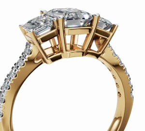 Colgante/Dije de compromiso de oro rosa con diamante cultivado en laboratorio Royal Triad de 1.981 quilates, tres piedras, para aniversario de boda, oro de 14K, 15 piezas - Product Image 3