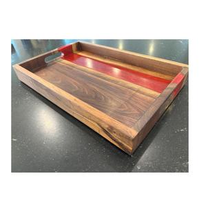 Bandeja de Madera y Resina Pura Hecha a Mano de Calidad Natural, Bandeja de Servicio de Venta Caliente al por Mayor para Uso en el Hogar, Hoteles y Restaurantes - Product Image 3