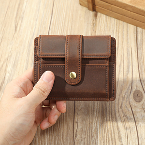 Unisex Premium Cow Hide <b>Leather</b> Bifold <b>Wallet</b> Slim Design Multiple <b>Card</b> Slots Brown Fashion Style Eco-Friendly Open Closure - Product Image 3
