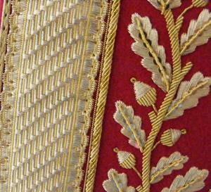 Drapeau de style antique brodé or, fil métallique de luxe, satin brodé robuste de qualité standard - Product Image 4