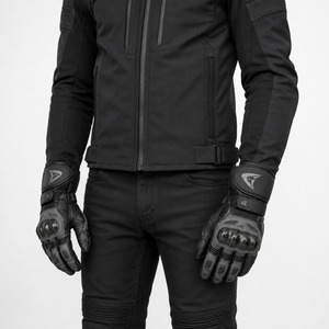 Guantes de cuero al por mayor para carreras, negros, transpirables, con protección de palma y cierre de velcro, unisex, para montar. - Product Image 3