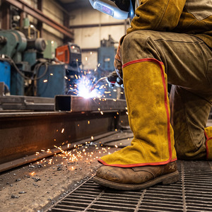 Chaussures de sécurité en cuir de vachette résistant aux hautes températures, qualité supérieure, pour soudure industrielle, imperméables et ignifuges - Product Image 6