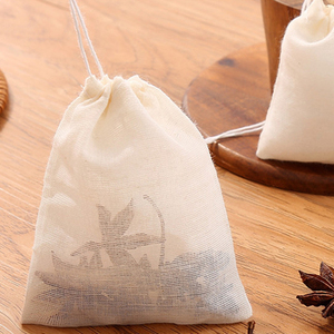 Cotton Muslin <b>Drawstring</b> <b>Bag</b> 4x6inch Plain Eco Friendly Reusable Storage Pouch - Product Image 5