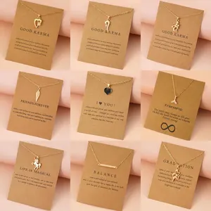 Tousesファッションジュエリーインスピレーションを与える意味のあるJoyeria Bijoux Femme Collier Kolye Women Message Card Pinky Promise Necklace