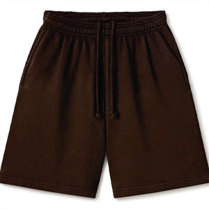 Custom <b>Brown</b> 100% Polyester Mesh Solid Quick Dry Breathable Moisture-Wicking <b>Men</b> Women Streetwear Casual Elastic Waist - Product Image 1