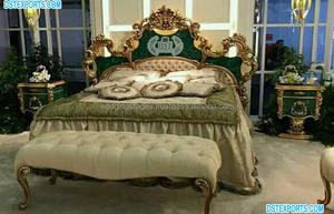 Comfortable <b>Double</b> <b>King</b> <b>Size</b> <b>Bed</b> with Side Stools New Design Luxury Home <b>Bed</b> & Nightstands European Solid Wood Master <b>Bed</b> - Product Image 3