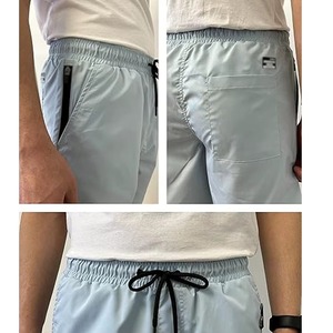 Shorts de Playa para Hombre, Color Azul Claro, de Secado Rápido, Cintura Media, con Cordón Ajustable, Estilo Casual, con Bolsillos, Material de Nailon y Spandex - Product Image 6