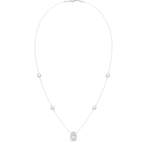 Colliers personnalisés REYES avec diamant de laboratoire taille poire 1,3 carat, or massif 14 carats de haute qualité, cadeau d'anniversaire de mariage, bijoux fins - Product Image 4