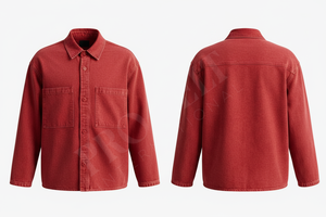 Chemise en jean à col en coton, manches longues, design vintage, tendance, unique, dernier cri, personnalisable avec logo, coupe ample - Product Image 2