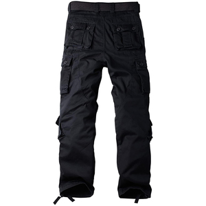 Pantalon cargo en toile décontracté pour homme, coupe ajustée, multi-poches, tissu confortable et foncé, idéal pour le quotidien ou les aventures en plein air - Product Image 2