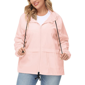 Nueva Chaqueta Cortavientos de Nailon para Mujer, Talla Grande, Color Rojo, Plegable, Ropa Deportiva Activa para Exteriores - Product Image 1