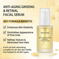 Sérum anti-âge au liposome rétinolé à 2 % |   Ginseng noir + Bakuchiol + Peptides |   Sérum pour le visage 30 ml |   Étiquette personnalisée OEM/ODM