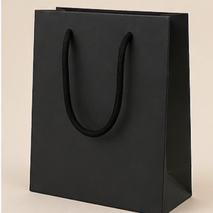 Bolsas de Compra de Papel Kraft Blanco y Negro Personalizadas con Asas de Cuerda, Bolsas de Embalaje de Regalo de Lujo para Uso en Tiendas Minoristas - Product Image 5