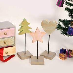 Ensemble de 3 arbres de Noël en bois de luxe de haute qualité pour la décoration de table et de la maison au prix le plus bas - Product Image 5
