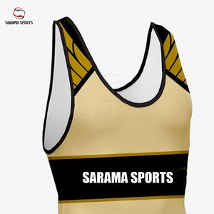 Traje de Lucha Libre Profesional para Hombre, Singlet de Poliéster y Spandex para Competencia, Singlets Juveniles de Lucha Libre con Logotipo Personalizado - Product Image 3