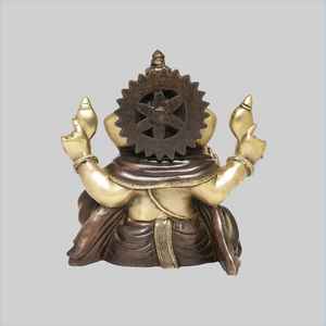 รูปปั้นพระพิฆเนศทำจากทองเหลืองทำด้วยมือรูปช้างฮินดูแบบดั้งเดิมสำหรับบ้านวัดสำนักงานและของขวัญเทศกาลดิวาลี - Product Image 3