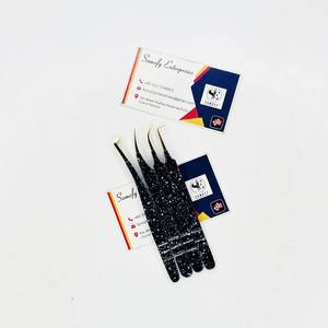 Pince à épiler Somofy Enterprises Gold Tips Silver Dotts pour cils, en acier inoxydable, pointe de précision lisse, 10 mm, durable, antistatique, personnalisée - Product Image 6