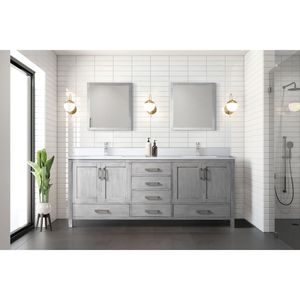 Grigio anticato 80 pollici. L X 22 Pollici Mobile Bagno Doppio con Top in Quarzo Bianco e Set Rubinetto per Vanità da Bagno - Product Image 3