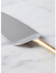 Leaf Design Handle Gold Finished <b>Cake</b> <b>Server</b> Steel Head Perfect For Special Occasions Parties Weddings And Birthday Celebration - Product Image 2