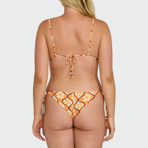 Wholesale Custom Sublimation Hot Girls 2 Piece Bikini Set Triangle Tie Side Swimsuit Breathable Quick Dry Beach Swimwear OEM - Product Image 3