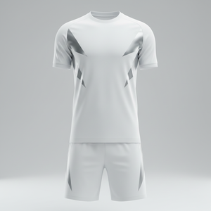 ชุดฟุตบอลแบบ unisex เสื้อและกางเกงขาสั้นสองชิ้น แห้งเร็ว ระบายอากาศได้ดี ชุดฝึกซ้อมกีฬา รับผลิตตามแบบ OEM - Product Image 1