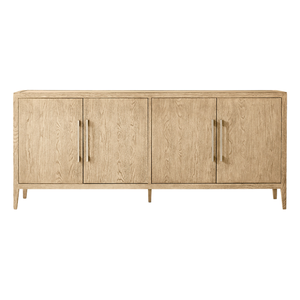 Aparador Moderno Premium de Madera de Teca Sólida con Cuatro Puertas, Estantes Espaciosos y Diseño Duradero con Acabado Natural - Product Image 3