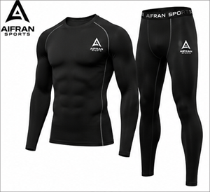 <b>Compression</b> Wear Set <b>Men's</b> Sports Quick Dry Long Sleeve <b>Compression</b> <b>Shirt</b> & <b>Compression</b> Tights (Polyester/Nylon) - Product Image 2