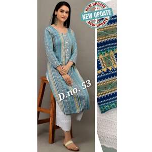 DISEÑADOR RAYON PRINT TRABAJO KURTI CON PALAZZO SKY - Product Image 1