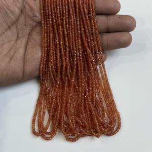 Cuentas facetadas de zafiro natural de Songea AAA, color naranja rojizo, para la fabricación de joyería, precio al por mayor. - Product Image 1